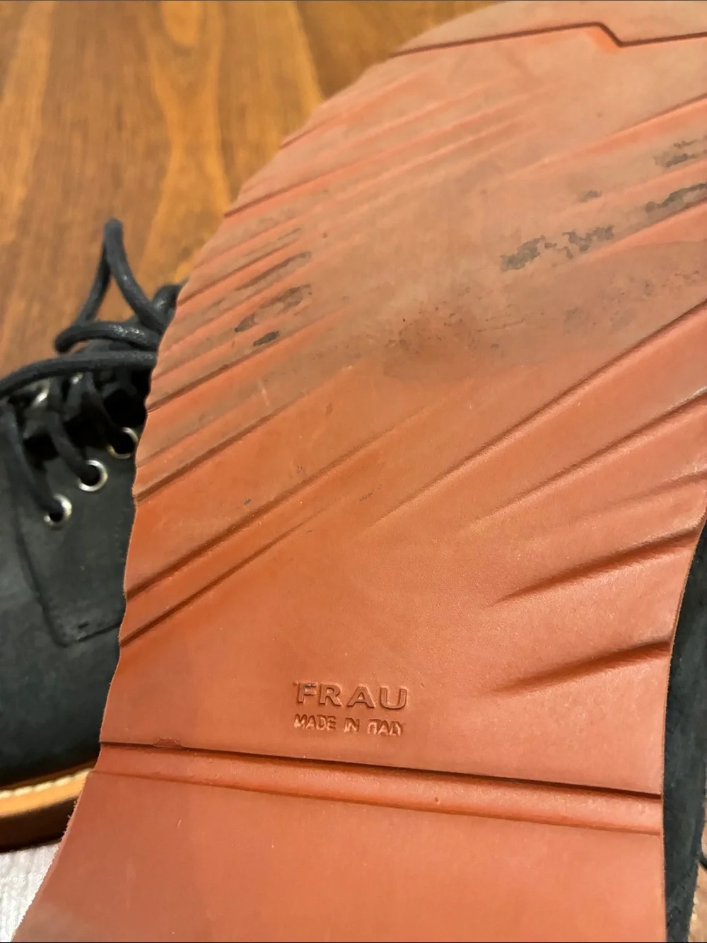 Poltrona Frau Navy Blue Suede Chukka Boots with Tan Sole